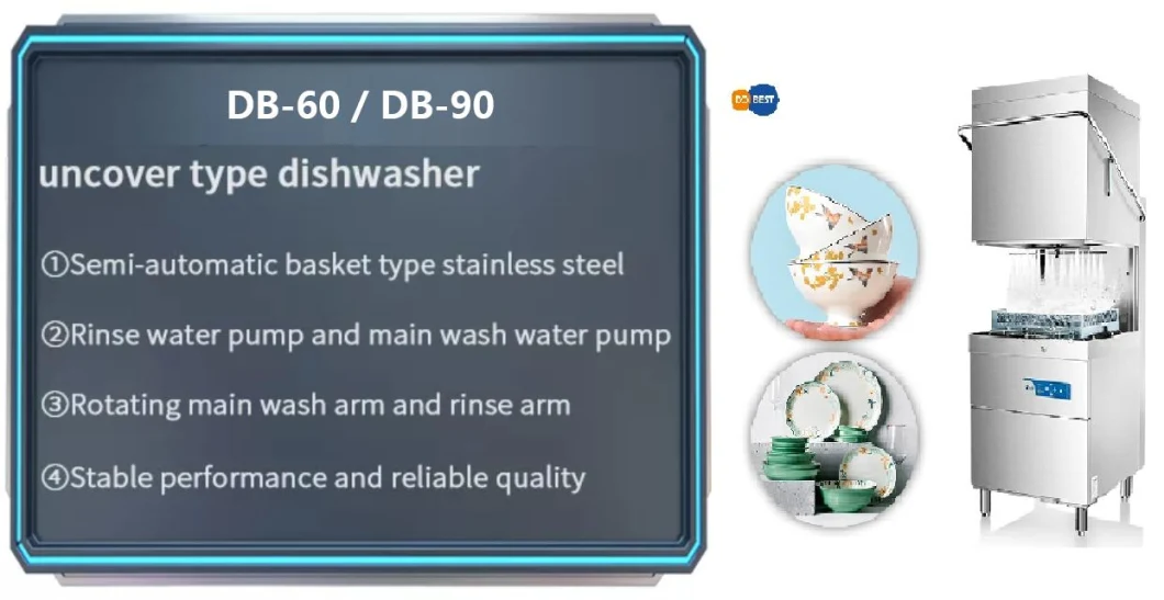 Commercial Hood Type Dishwasher/ School Restaurant Hotel Electric Dish Washer Machine /Restaurant Free Standing Dishwasher